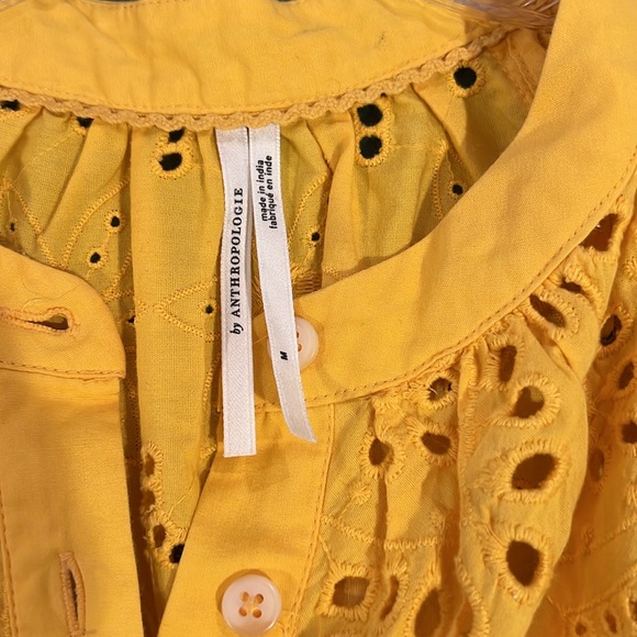 Anthropologie, 100% cotton, yellow dress size medium - Picture 4 of 9